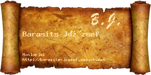 Barasits József névjegykártya